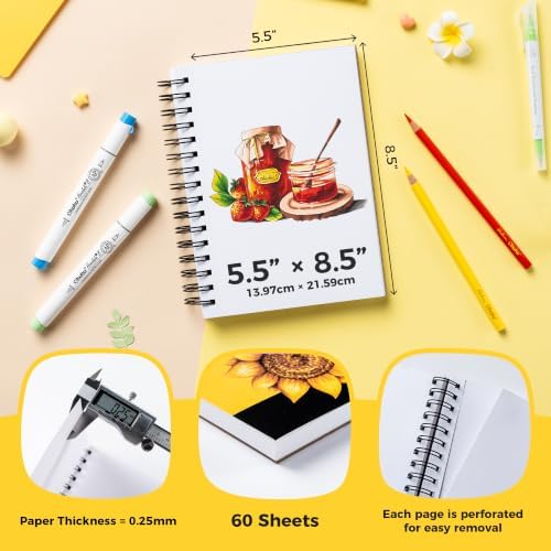 Ohuhu 5.5"x8.5" Marker Paper Pad Art Sketchbook for Drawing and Sketching