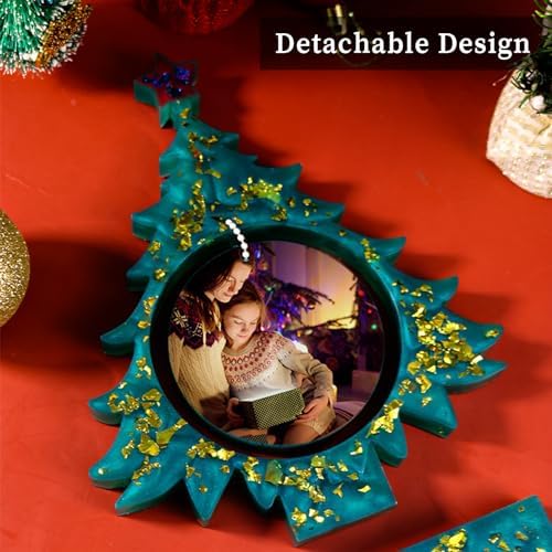 Wehous Resin Molds for Photo Frame, Large Christmas Tree Resin Mold, Picture Frame Silicone Epoxy Casting Mold, Unique Art Christmas Ornament Molds DIY Crafts Gift Table Home Decor