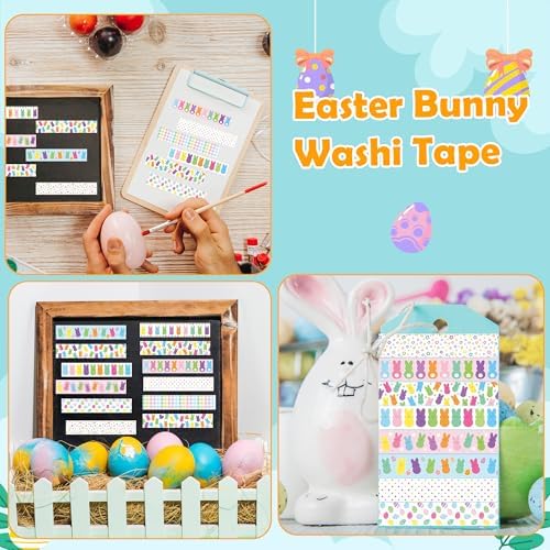12 Pcs Cute Bunny Washi Tape Strong Adhesion for Cards DIY Crafts