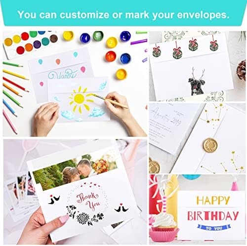 200 Packs 5x7 Envelopes, White A7 5x7 Envelopes for Invitations, Printable, Self Seal for Weddings, Photos, Postcards, Greeting Cards, Mailing