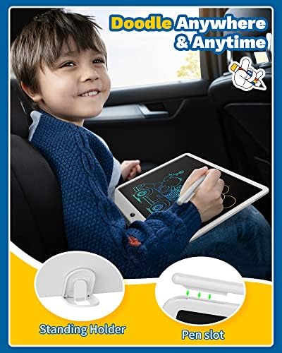 TEKFUN 15" LCD Writing Tablet Whiteboard Style, Large Reusable Writing Pad for Kids & Home, Electronic Note Board for Learning, Memo, and Daily Use, Screen-Free Drawing Tablet (White)