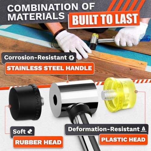Small Blue Rubber Mallet Hammer 25mm, Double Faced Non Marring Head