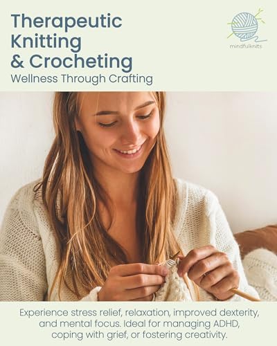 mindfulknits Knitting Kit for Beginners Adults with Knitting Needles, Yarn Needle & 100% Cotton Knitting Yarn (4) – Make Washcloths - Zen Basic Knitting Supplies Set for Relaxation & Stress Relief