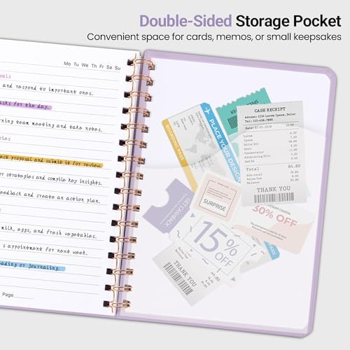 Lined Spiral Journal Notebook, A5 College Ruled Notebook for Note-Taking
