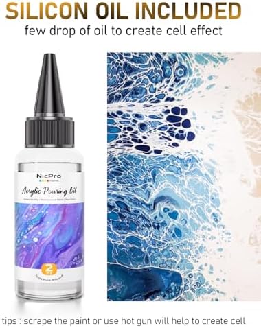 Nicpro 8 Colors 33.8 oz Large Bulk Metallic Acrylic Pouring Paint Kit
