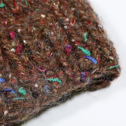 Artisanal Yarn Collection Multifiber Fancy Yarn for Knitting Crocheting Crafts DIY, Set of 3 Rolls(096 Warm Brown Weave of Color)
