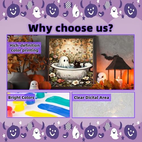 Arttoplus Halloween Ghost Paint by Numbers Kit for Adults Beginner 16x20in