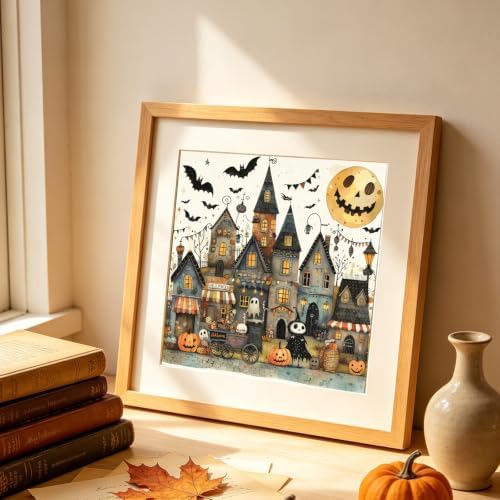 5D Halloween Town Diamond Painting Kits for Adults, Diamond Art Kits