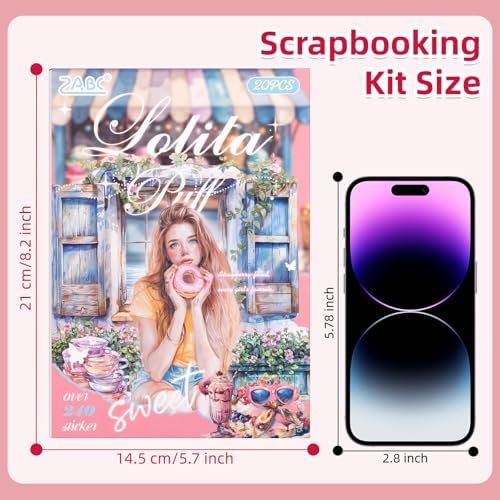 Loli Puff Breeze Sticker Scrapbooking Supplies for Junk Journal, 20 Sheets PET Stickers - Vintage Journaling Stickers