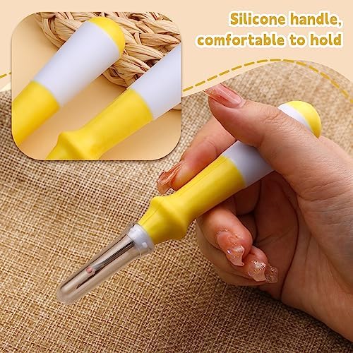 ZMAAGG Seam Ripper, Yellow Ergonomic Grip Handle, 5 PCS Stitch Remover Tool