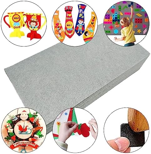 Jtnohx Self Adhesive Felt Sheets Adhesive Backed Felt Fabric Grey 4"x8"