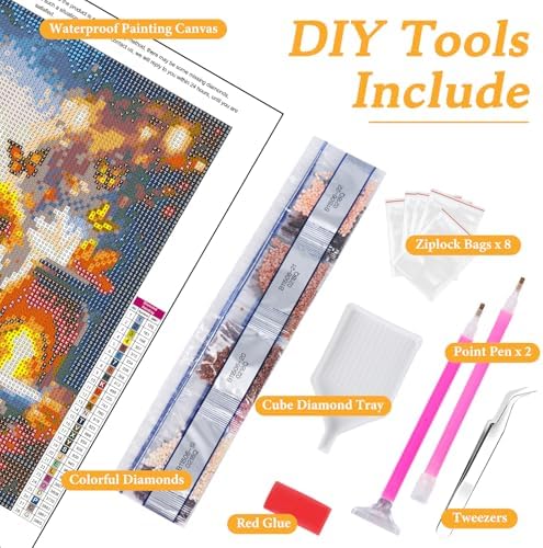Diamond Art Kits for Adults & Beginners, Flower Bottle Diamond Painting Kit