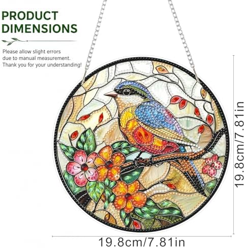 HMZephitiquc Bird Hanging Diamond Art Kits for Adults, Special Shaped Crystal Diamond Painting Suncatchers, 5D Gem Art for Adults, Sun Catchers DIY Craft Kits for Gift Home Decor