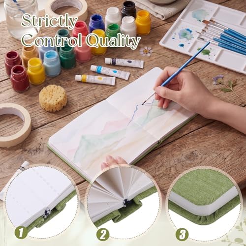 5.5in Watercolor Sketchbook Journal Square Watercolor Notebook Sage Green
