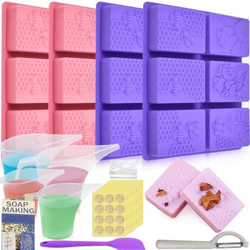 Artcome DIY Soap Making Kit – Molds, Measuring Tools & Packaging for Handmade Soaps - DIY Soap Making Tools for Beginners & Professionals - Ideal for Gift