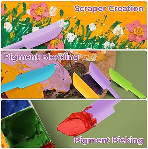 NiArt 8PCS Mini Silicone Spatula Set, Double-Ended Resin Makeup Scraper