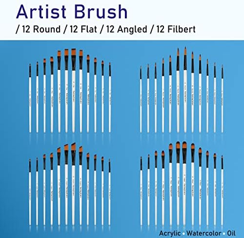 Falling in Art 48 PCS Painting Brushes Sets, Artist Paintbrushes