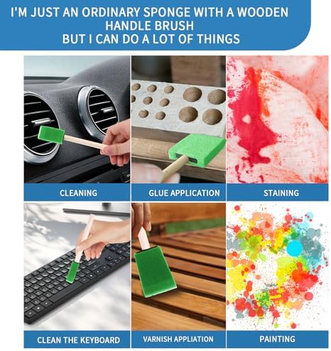 Foam Paint Brushes, 48 Pcs -10 Sizes, Paint Sponge, Premium Foam Brushes