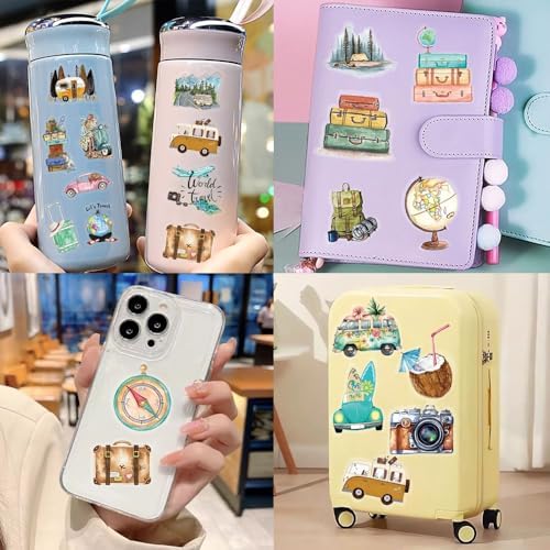 50Pcs Vintage Stickers,Waterproof Transparent PET Aesthetic Decorative Sticker Scrapbooking Supplies for Adult Card Making Letters Planner Journaling Junk Journal DIY Water Bottles Art Craft.Car