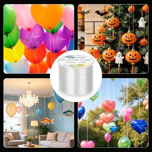 Anezus Fishing Wire for Hanging, Clear Fishing Line Invisible String Strong Monofilament Line for Hanging Decorations and Crafts