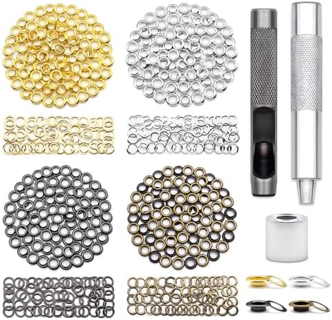 SEMINI 400 Sets 4 Colors 8mm Grommet Eyelet Kit with Install Tool Kit
