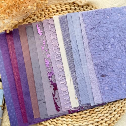 30 Sheets A5 Pastel Lilac Textured Scrapbook Paper & Mesh Fabric