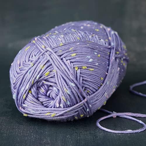 Loops & Threads Flecks Yarn - Yarn for Knitting, Crochet, Weaving, and Arts & Crafts - Purple, Acrylic Blend, 6.53 oz