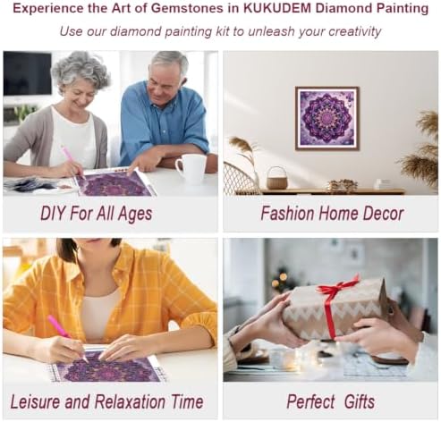 KUKUDEM Mandala Diamond Painting Kits for Adults, Diamond Art Kits 12×12In