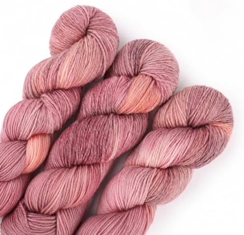 Katech Wool Yarn for Crocheting, Cashmere Yarn Hand Dyed Yarns Orange Pink