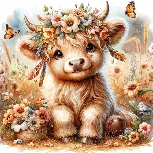 Zythron Cow Diamond Art Kits for Adults,Diamond Painting Kits for Beginner
