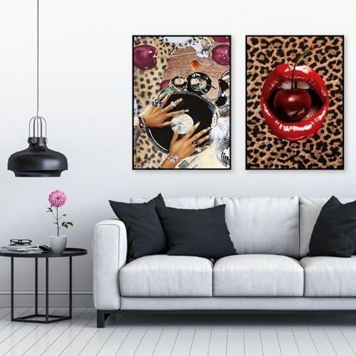4 Pack Leopard Disco Diamond Art Kits for Adults,Lucky Diamond Painting Kit