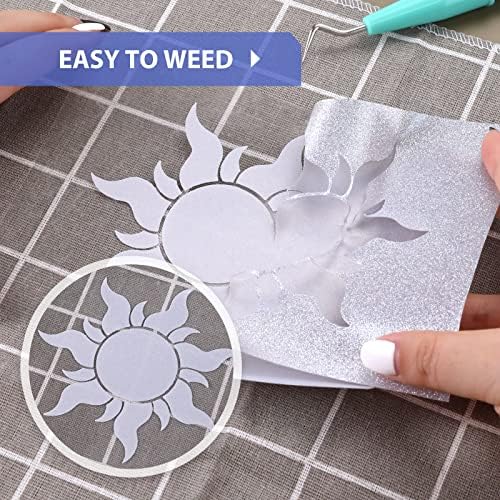 HTVRONT Glitter HTV, 12" x 10ft Silver Glitter HTV Heat Transfer Vinyl
