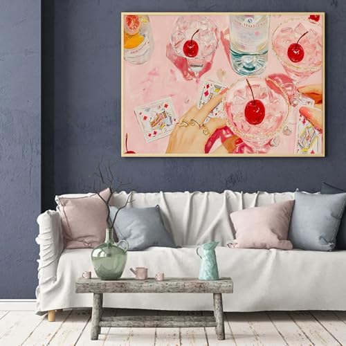 Cherry Pink Poker Diamond Art Kits for Adults Diamond Painting Kits