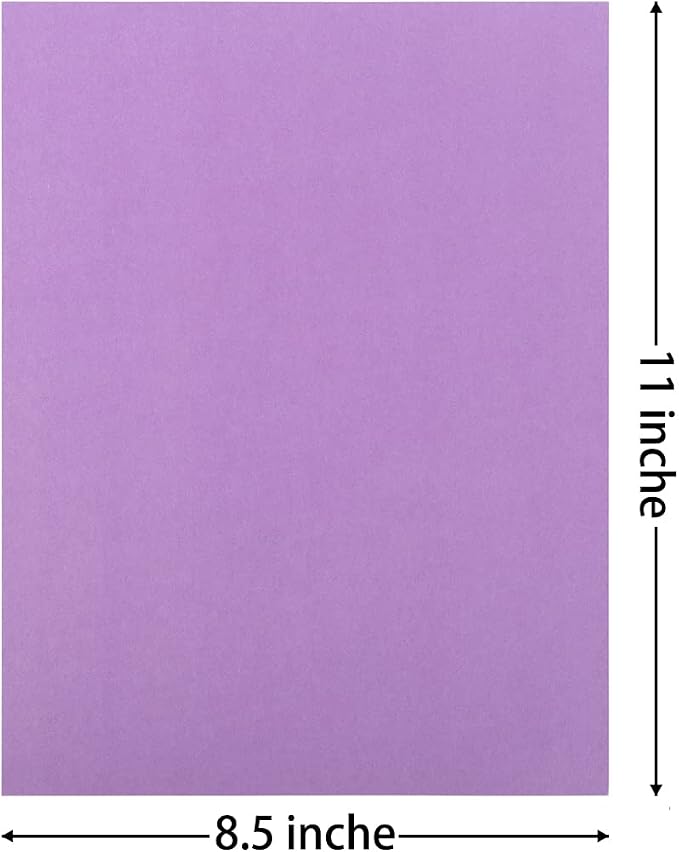 20 Sheets Colored Thick Paper Cardstock Blank for DIY Crafts Cards Making, Invitations, Scrapbook Supplies (Purple, 8.5 x 11 inches)