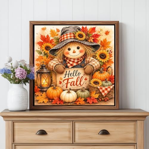 CRZMODE Harvest Paint by Numbers Kit for Adults, Fall Scarecrow, 16x20 inch