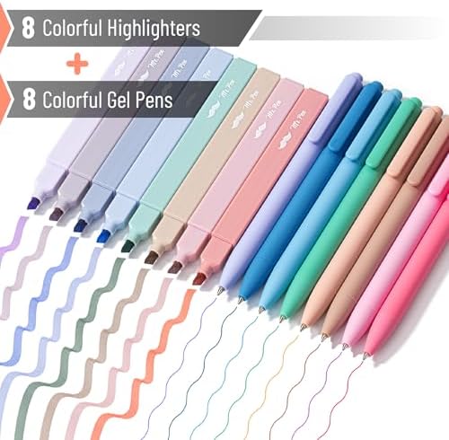 Mr. Pen- Aesthetic Highlighters and Gel Pens, 16 Pack