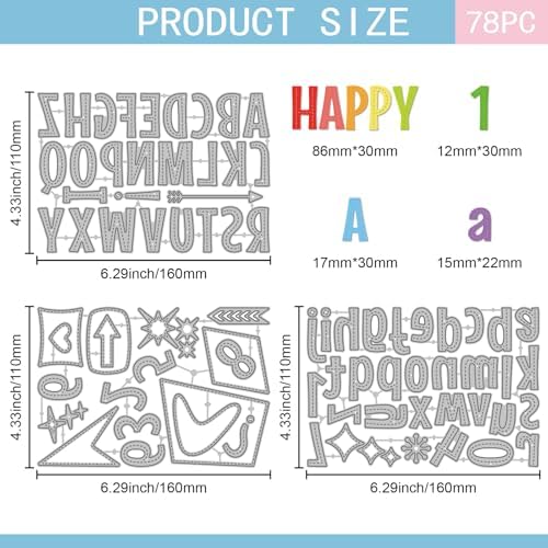 GLOBLELAND Vintage Letter A to Z Cutting Dies for Card Making Number 0 to 9 Metal Die Cuts Elements Decorate Die Cut Dies for DIY Cards Scrapbooking Photo Album Crafts Decor
