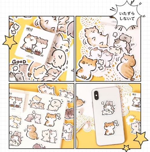 45pcs Cute Cat Stickers for Scrapbooking, Bullet Journal, DIY Decoration, Planners, Suitcase, Diary, Notebooks, Album, Laptop, Phone Cases, and Art Crafts