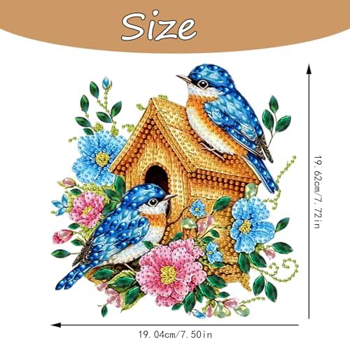 AIBOERL Diamond Art Kits for Adults, Bird Acrylic Hanging Suncatcher