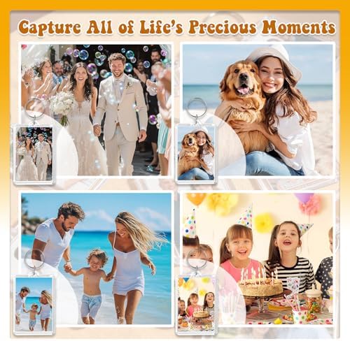 Baaxxango Acrylic Photo Frame Keyring,Clear Picture Keychain as Gift | Picture Insert Blank Keyring,Suit for Artwork,Photocard Holder,DIY Craft