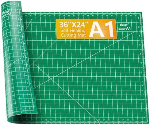 Ecraft 24"x36" Self-Healing Sewing Mat: Large Double Sided Green 5-Ply Hobby Mat, A1 Rotary Cutting Mat for Sewing, Quilting & Fabric Crafts