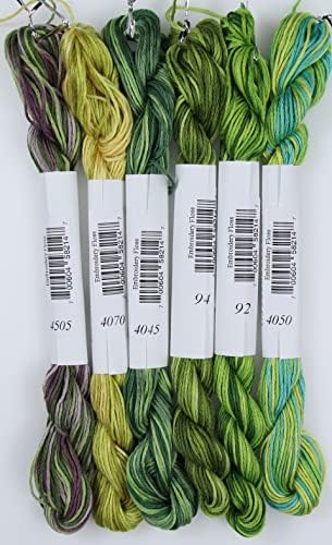 KCS Big skeins of 25 Meters Size 25 Color Variegated Cross Stitch Stranded Threads,6 skeins,18