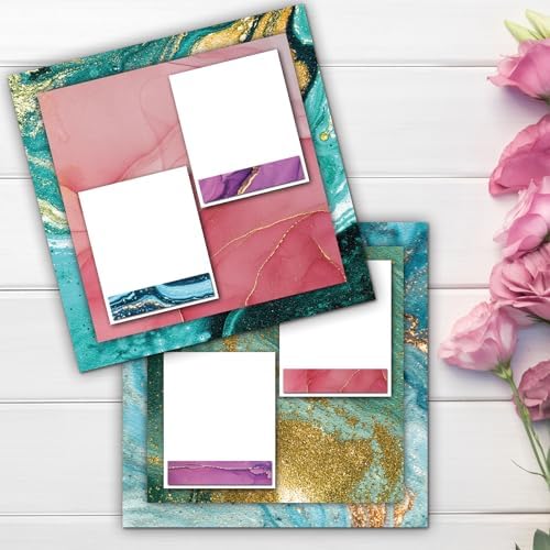 48 Sheets Marbling Scrapbook Paper,Marbling Pattern Decorative Scrapbook Paper for Journals DIY Cards and Photo Albums,Aesthetic Craft Supplies