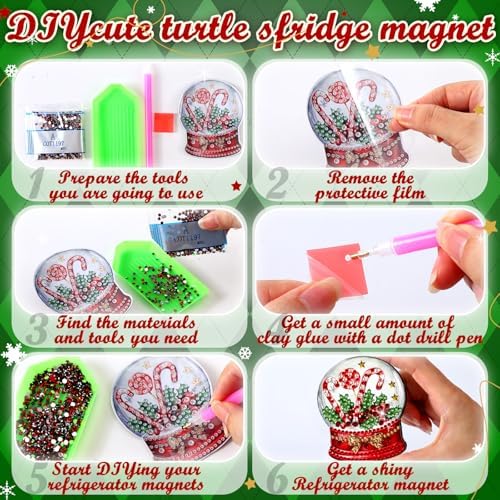 Motipuns 30 Pcs Diamond Magnets,Christmas Colorful Crystal Ball,Blue