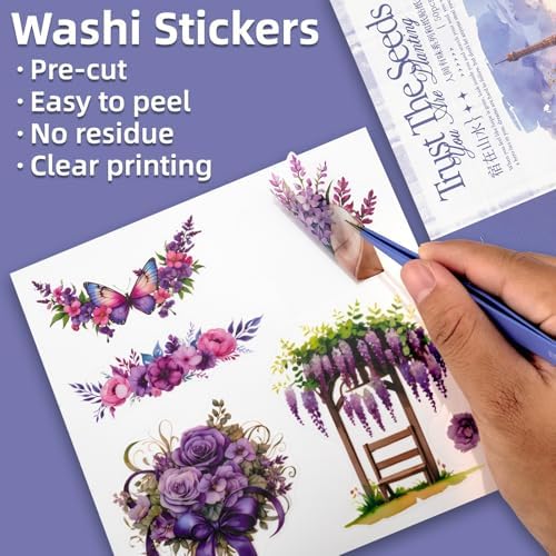 Colorful Landscape Theme Sticker Scrapbooking Supplies for Junk Journal, 50 Sheets Washi Stickers - Vintage Journaling Stickers, Ephemera Sticker Book Pre Cut(TZ-005-006)