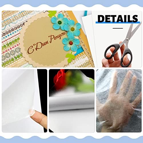 50 Sheets A4 Size 8.3x11.5 Inch Clear Double Sided Adhesive Tape Sheets, Super Strong Sticky Tape, DIY Art, Craft, Home Decorative Tape with White Liner