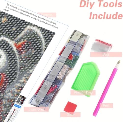 KYOQFVN Christmas Diamond Art Kits for Adults, 5D Snowman Diamond Painting Kits for Adults, DIY Full Round Drills Winter Paint with Diamonds for Wall Decor 14 x 14 in