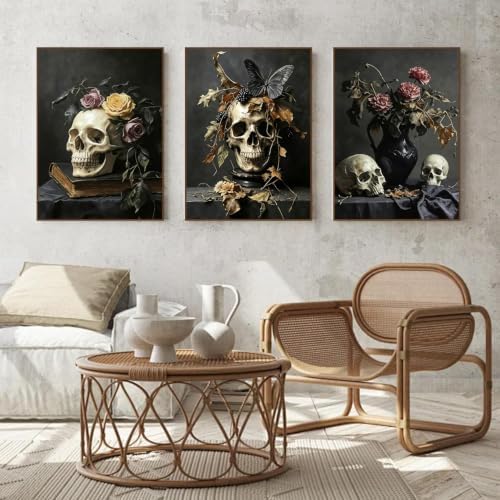 3 Pack Skull Diamond Art Kits for Adult Diamond Painting Kit for Beginner