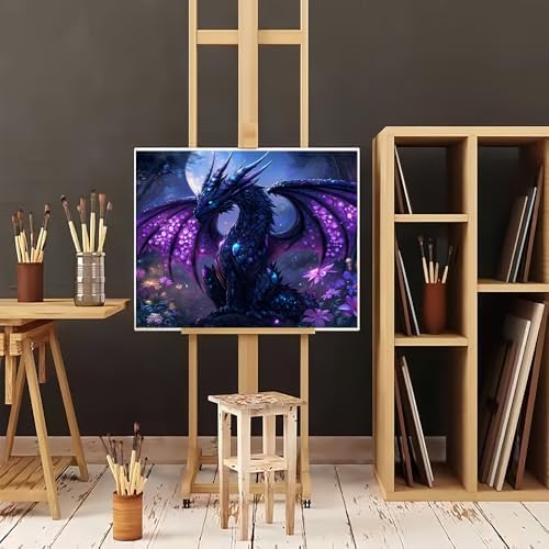 Natuyalo Dark Dragon Paint by Number Kits for Adults - Animals Paint by Numbers for Adults Beginner, Acrylic Painting by Numbers for Gift Home Wall Decor 16x20 Inch