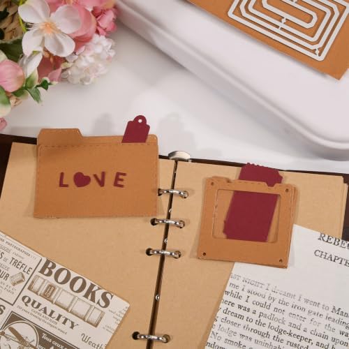 GLOBLELAND Folder Slide Stamp Film Cutting Dies for Card Making Envelope Cut Die File Folder Die Cuts for DIY Scrapbooking Journal Embossing Paper Craft Decor